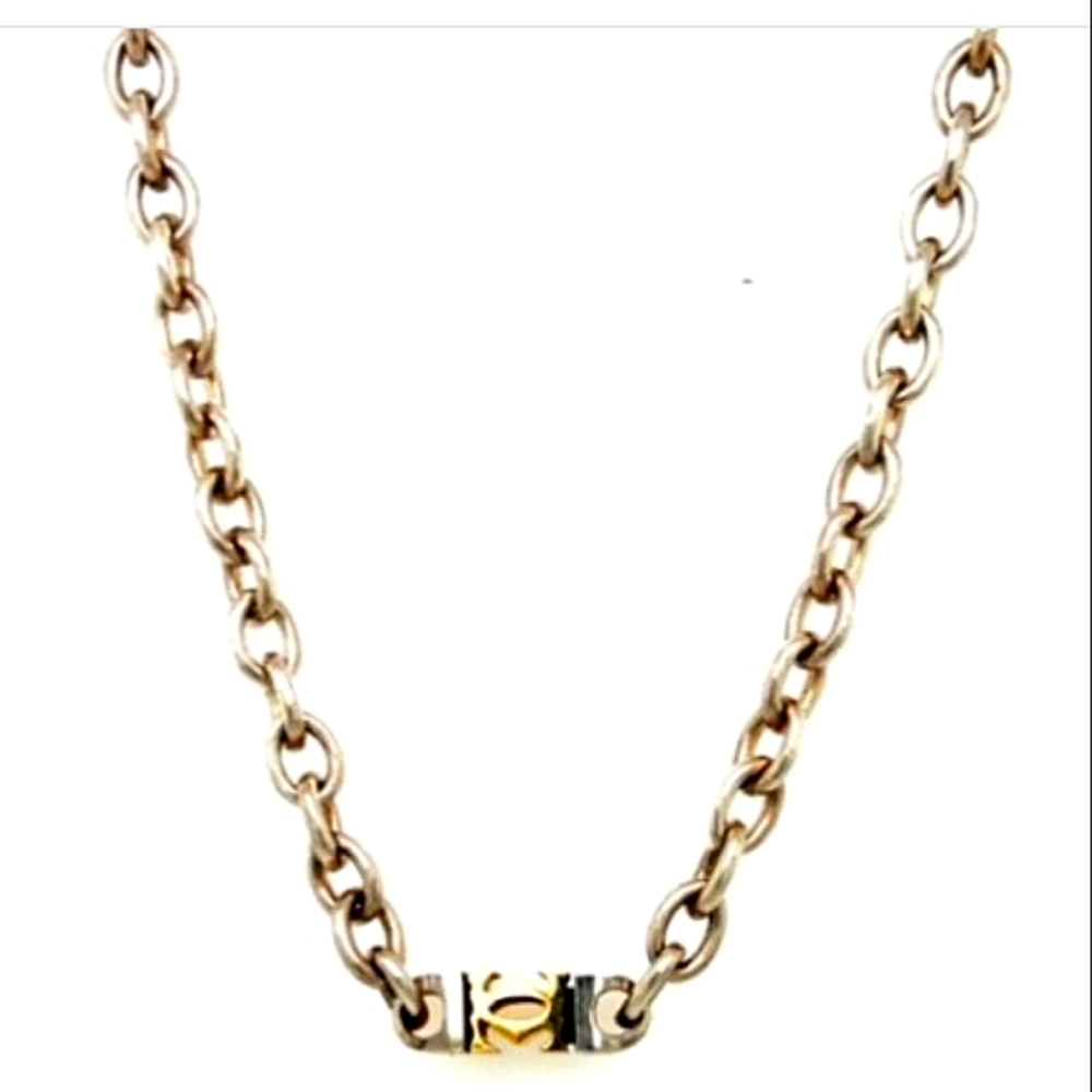 18K Cartier Double "C" Oval Link 🔗 Necklace, Crafted in Sterling Stunning 🎁 - Picture 8 of 12